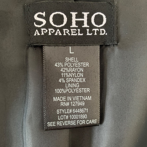 SOHO APPAREL LTD. ● Black and White Houndstooth Blazer - Picture 3 of 4